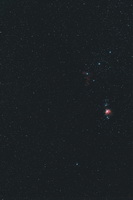 Orionnebel M42, Runningman NGC1978, Pferdekopfnebel IC 434/B33 und der Flamennebel NGC 2024, mit 70mm Canon f4L,EOS 350Da