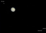 Jupiter mit galileischen Monden mit 8Zoll Orion