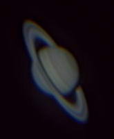 Saturn nach Schärfung und Mittelung. Saturn geschärft und gemittelt