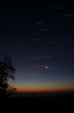 Merkur,Mond und Saturn im Lwen bei Morgengrauen