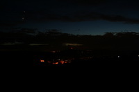 Venus und Jupiter über der Burg Steinsberg