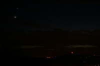 Venus und Jupiter über der Burg Steinsberg