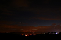 Venus und Jupiter über der Burg Steinsberg