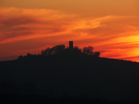 Burg Steinsberg im Abendrot