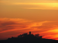 Burg Steinsberg im Abendrot