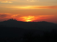 Burg Steinsberg im Abendrot