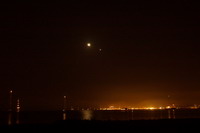 Venus,Saturn,Mond, Golfe de Saint-tropez bei Nacht