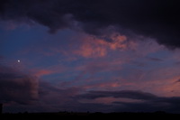 Mond und Wolken im Abendrot,Moon with red cloud in the Sunset